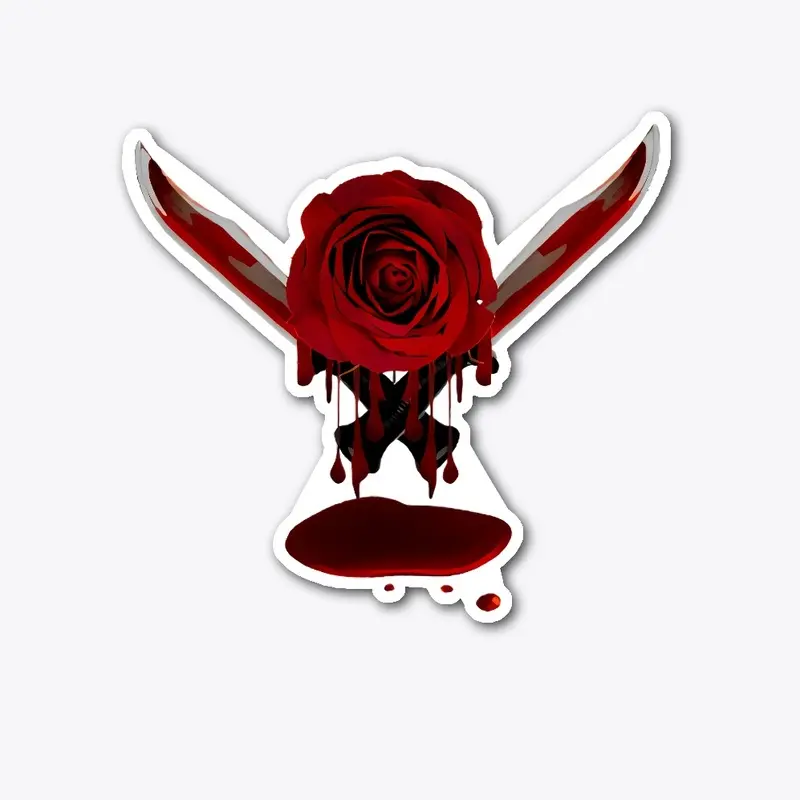 Rose Die-Cut Love Kills Sticker